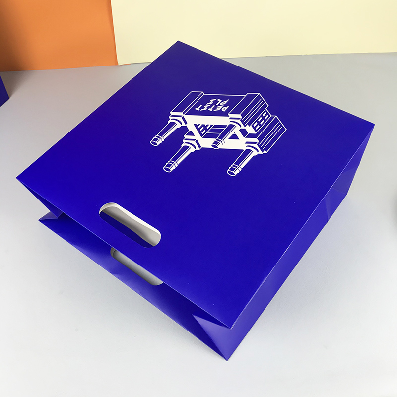 أكياس الأزرق المخصص لأكياس الأزرق المخصصة لتغليف الورق مع مقبض مقطوع