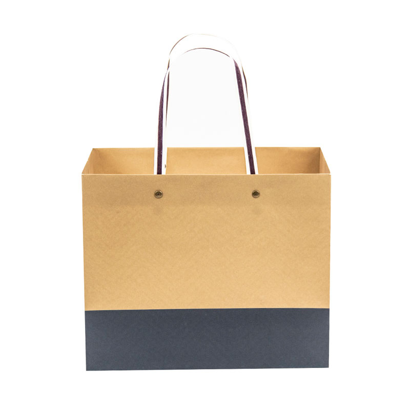 حقيبة ورق كرافت عالية الجودة قابلة لإعادة الاستخدام من ليباك بمقبض ورقي تثقيب برشام