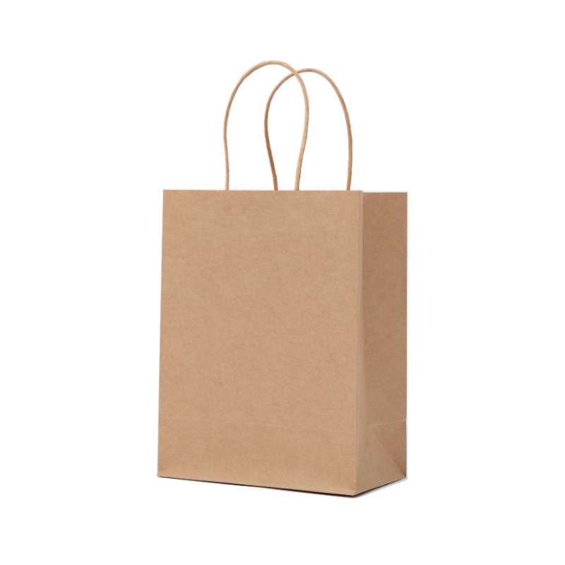 حقيبة ليباك ورقية ساخنة عالية الجودة بمقابض ملتوية للوجبات الجاهزة