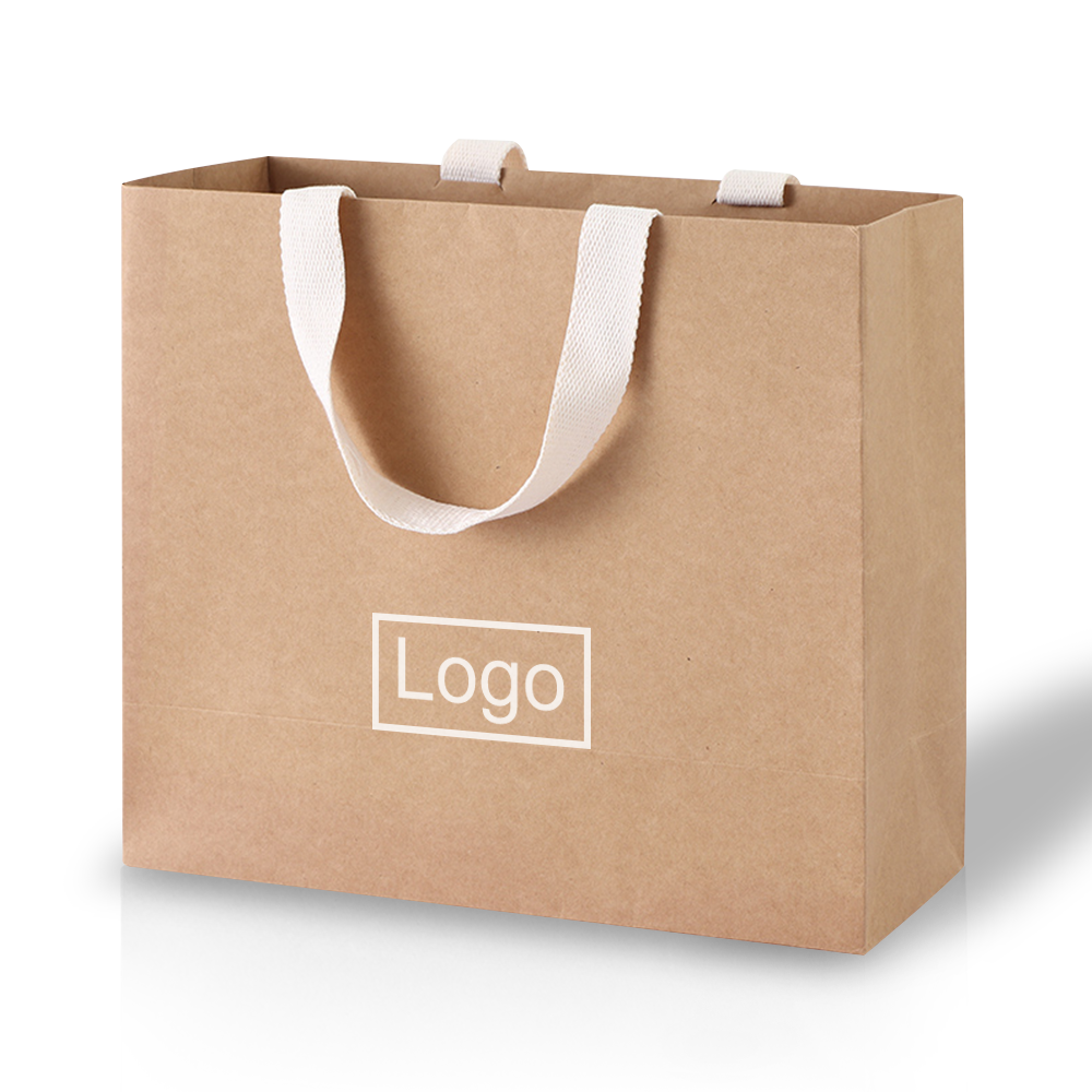 حقيبة ورقية بيضاء مع مقابض بلوك بالجملة لأكياس الأكياس المخصصة لأكياس التسوق