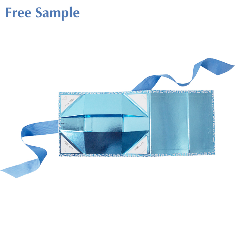 ليباك صندوق ورقي من الورق المقوى قابل للطي بتصميم مخصص مع القوس الشريط للهدايا